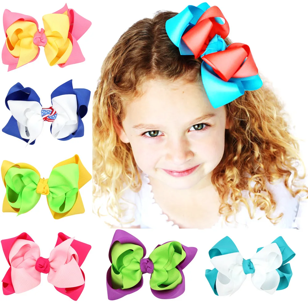 Fashion multicolored dot swallow hair accessories colorful bow Headband popular Rainbow gradient color large knot Hair | Детская одежда