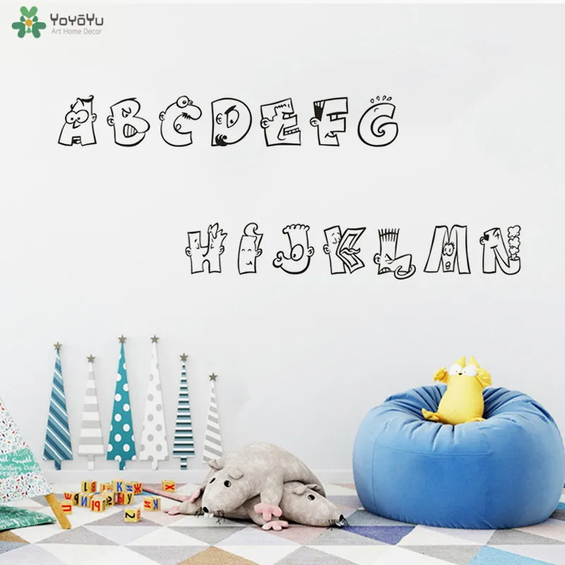 Виниловый фон для Стикеры мультфильм шаблон 26 Английский алфавит форма