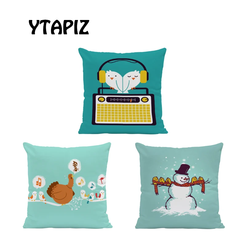 Наволочка с изображением животного мира оленя крокодила курицы Кита медведя