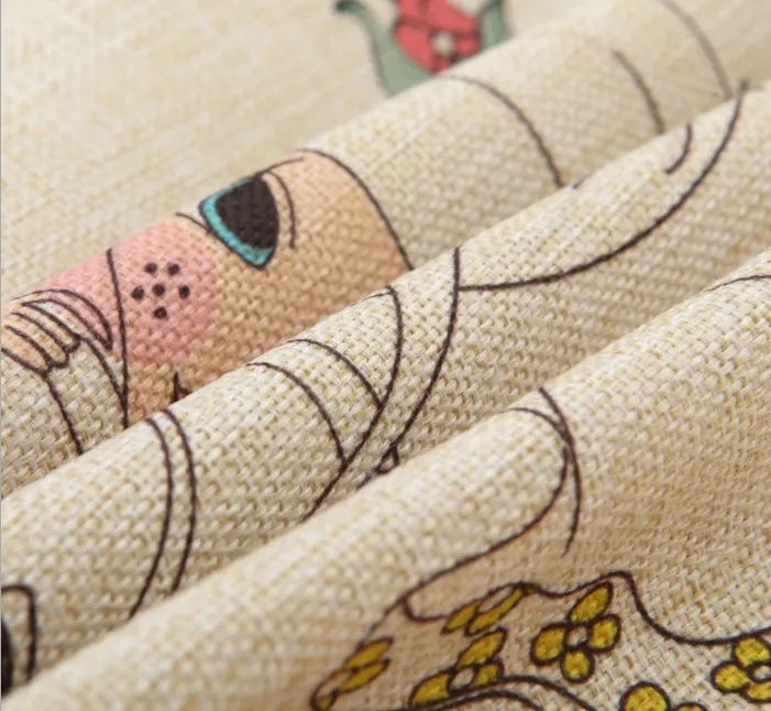 Подушка для домашнего декора с героями мультфильмов девочек красивая льняная