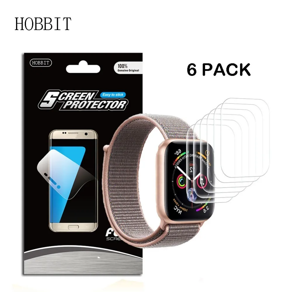 6 упаковок полное покрытие мягкий ТПУ протектор экрана для Apple Watch серии 4 40 мм 44