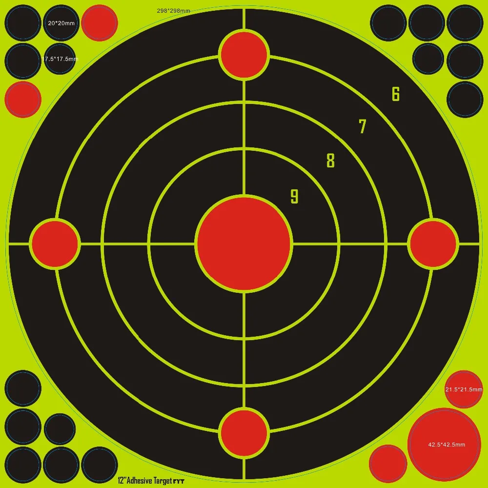 АА щит 12 &quotSplatter самоклеющиеся Светоотражающая бумага для мишени бумажная цель