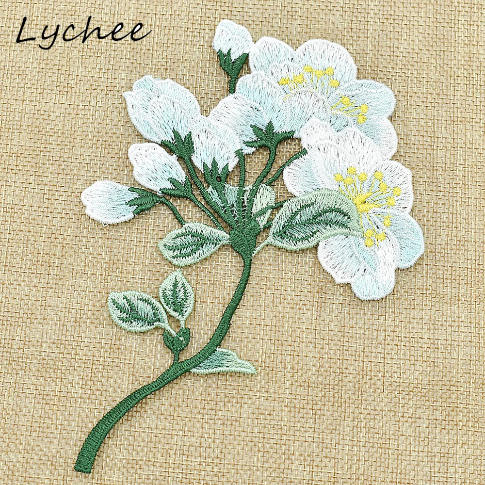 Lychee винтажная вышитая нашивка в виде пиона сделай сам для рукоделия женщин шитья