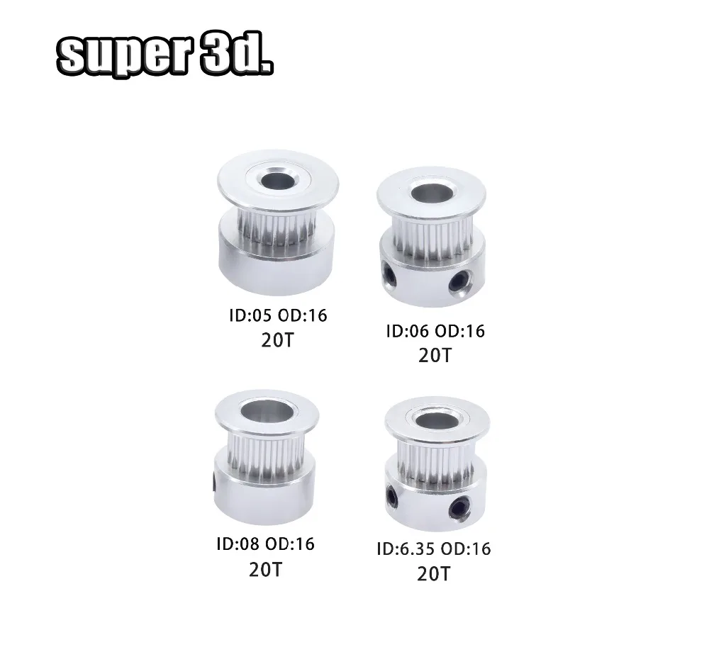 2GT/GT2 Timing Pulley16/20/30/40/60 teeth Bore 5/6.35/8mm Synchronous Wheels Gear Width 6mm 3D Printer Reprap CNC Parts | Компьютеры и