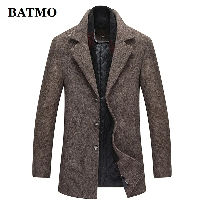 BATMO 2020 new arrival winter high quality wool thicked trench coat men,men's winter jackets,plus-size M-XXXL,1225