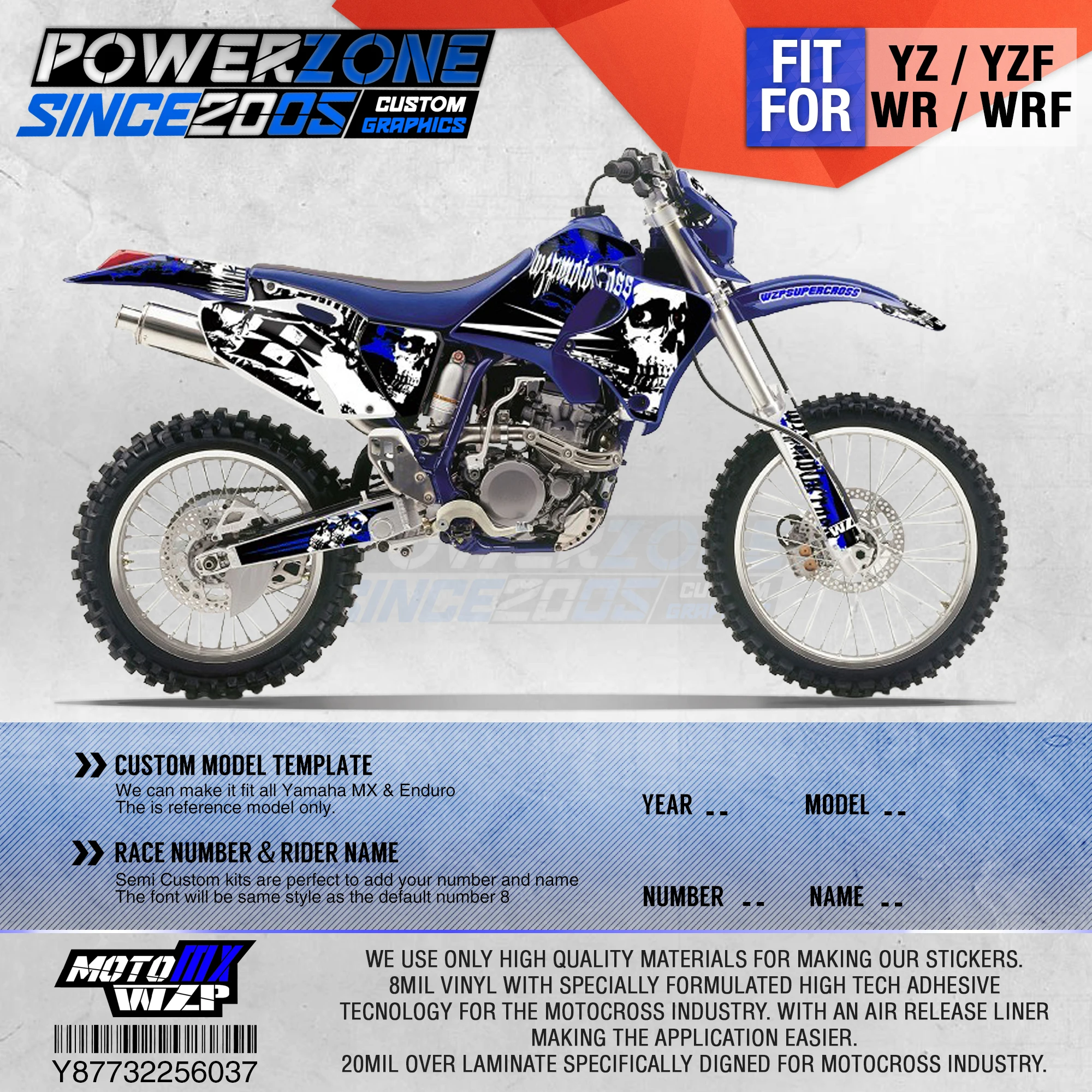 Видеофоны с изображением команды PowerZone наклейки 3M для YAMAHA YZF250/400/450/426 98 02 03 05