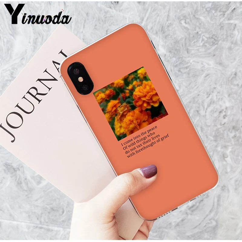 Yinuoda эстетический рисунок цветочный принт мягкий чехол для телефона iPhone 8 7 6 6S Plus X