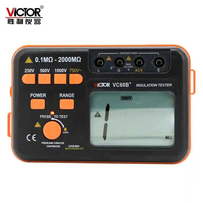 Victor VC60B + цифровой тестер сопротивления изоляции 1000 в оригинальный измеритель DC/AC