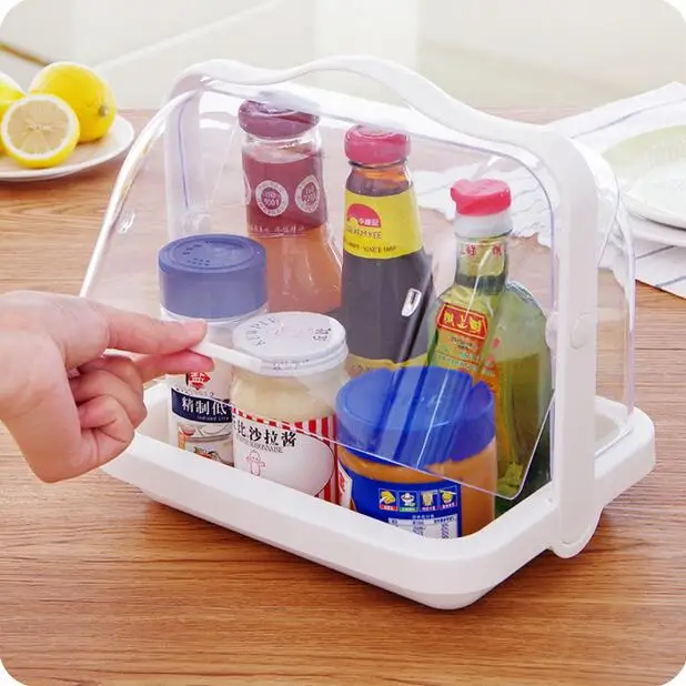 

Portable With Lid Dishes Organizer Tableware Storage Rack Creative Tea Set Food Storage Box
