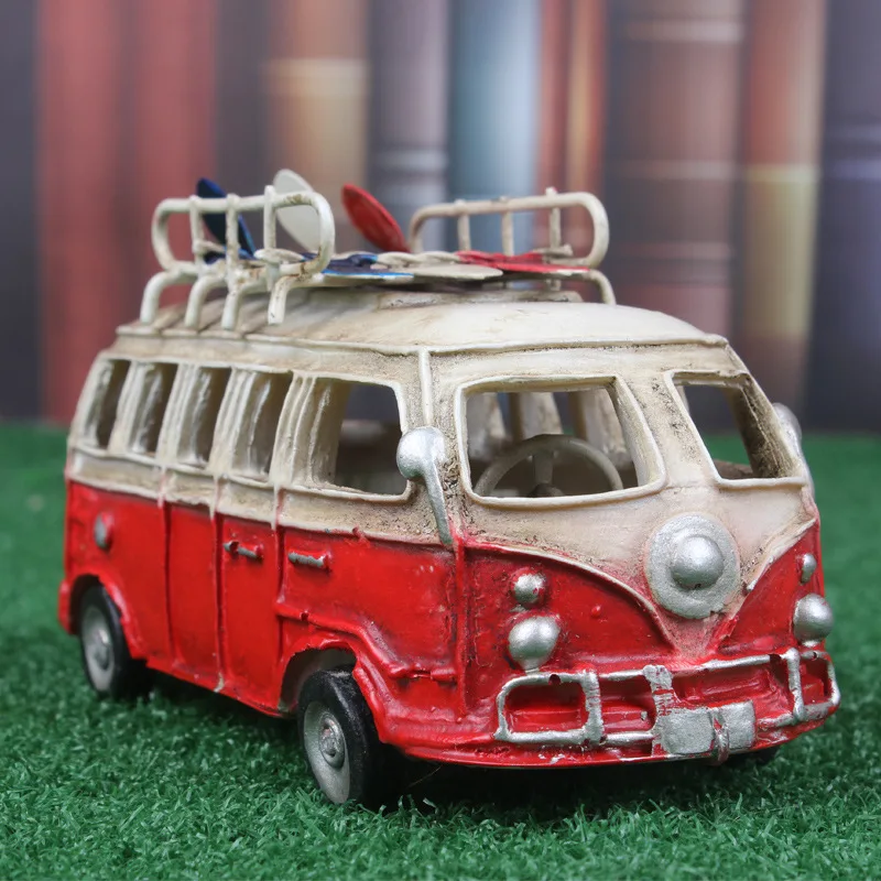 Vintage Home Decor Handmade Car Model Creative Resin Decoration Crafts Figurines Miniatures Desktop Home Decoration Accessories