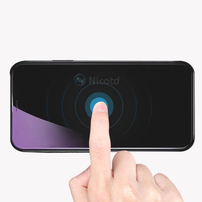 Закаленное стекло Nicotd с полным покрытием для iPhone XS X защита экрана 9D Черная