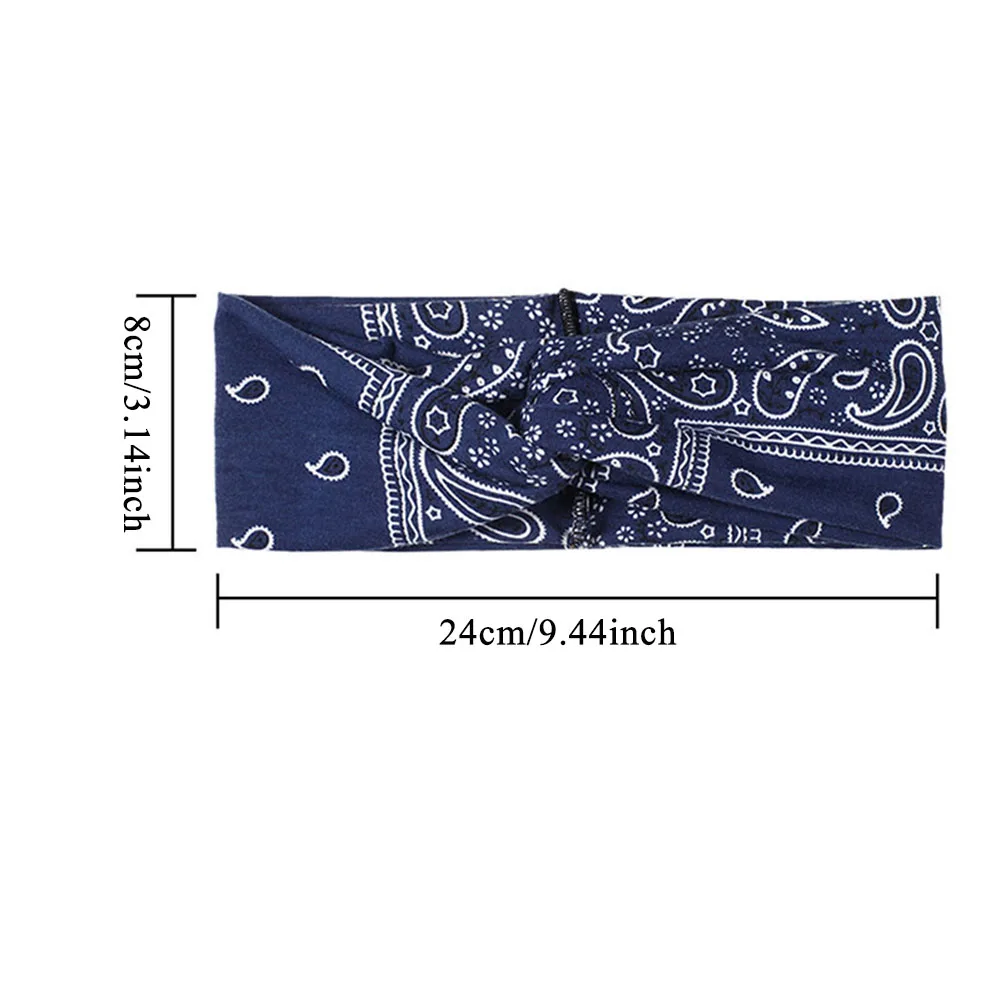 

Bohemia Printed Cross Knotted Wide Headband Women Hair Bands Elastic Turban Yoga Sport Headband Fashion Girls Hair Accessories