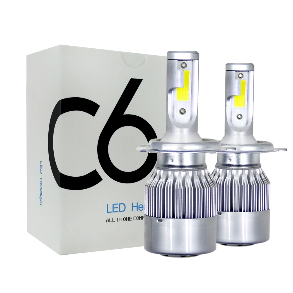 

Bright 2pcs C6 LED Car Headlights 72W 7600LM COB Auto Headlamp Bulbs H1 H3 H4 H7 H11 880 9004 9005 9006 9007 Car Styling Lights