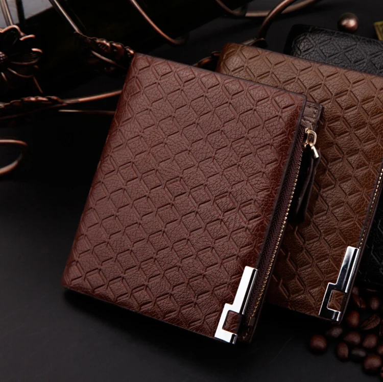 Модные мужские бумажники дизайнерские квадратные кошельки с узором в клетку 3