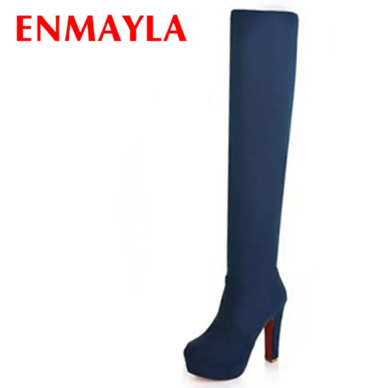 

ENMAYLA New Over-the-Knee Boots Women Sexy leopard Women Long Boots Winter Black Blue Brown Thigh High Platform Boot Shoes Woman