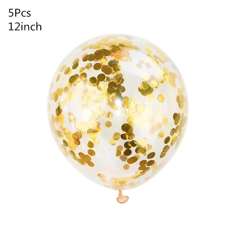 5pcs Gold 5 шт./лот, блестящий воздушный шар "Конфетти", aby Shower, латексные шары, украшения для дня рождения, свадьбы, для взрослых, надувной шар - Цвет: 5pcs Gold