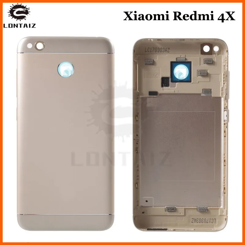 Задняя крышка для Xiaomi Redmi 4X, металлический корпус+ стекло для камеры+ боковые клавиши, задняя крышка для Redmi 4X, чехол на батарейку, запасные части