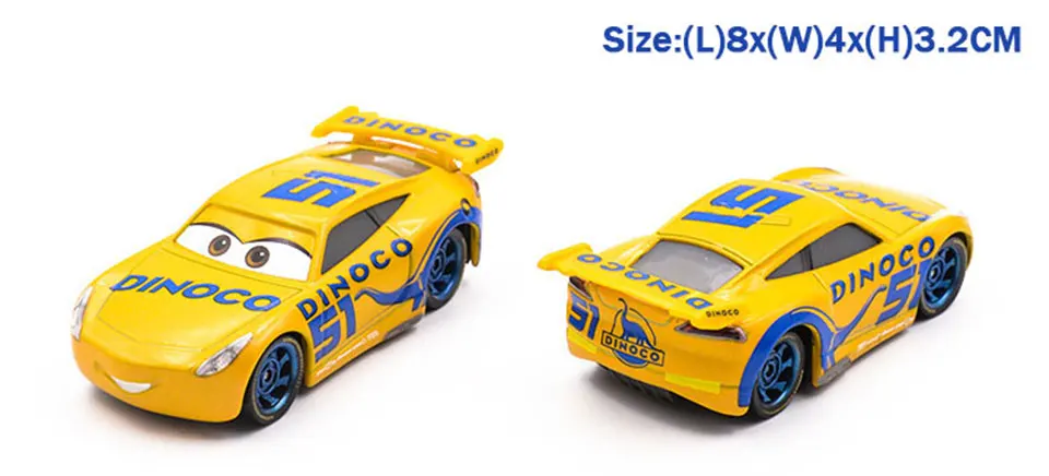 Pixar Cars3 мисс оладьи черный Джексон Storm Смоки Diecasts металлического сплава Прокат