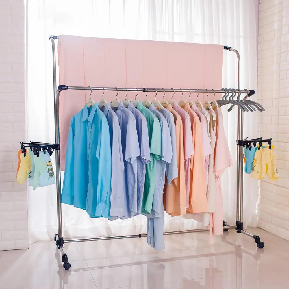 Полка для белья на балконе с регулируемой длиной уличная сушилка простыней одеял