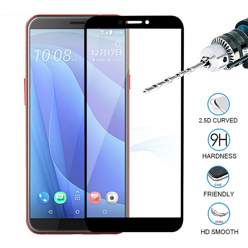 Для HTC U11 Plus U12 life чехол из закаленного стекла для телефона полноэкранная Защитная