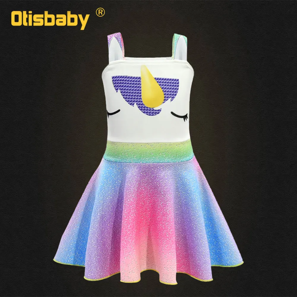Only Dress Радужное платье-пачка с единорогом для девочек; нарядное детское платье с пони; Праздничный Рождественский карнавальный новогодний костюм; одежда с лошадями - Цвет: Only Dress