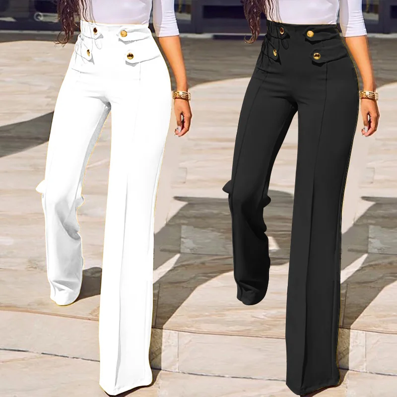 Black Ruffle Waist Pants With Belt Trousers women, Pants, How to hem pants