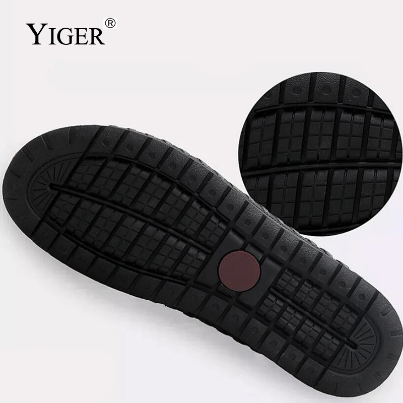 YIGER New Man Loafers Driving Shoes Large Size Genuine Leather Sets foot shoes Men Peas Fat wide Black/Brown 0101 | Обувь