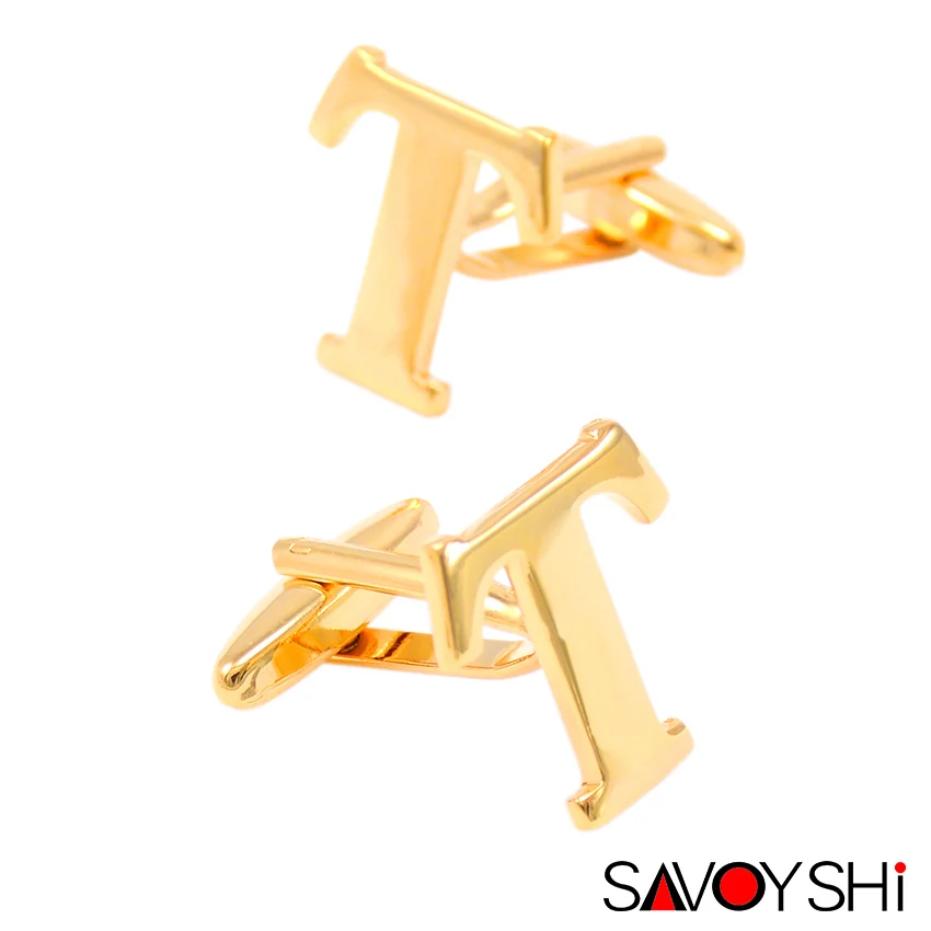 2 цвета буквы T запонки с подарочной коробкой для мужских аксессуаров