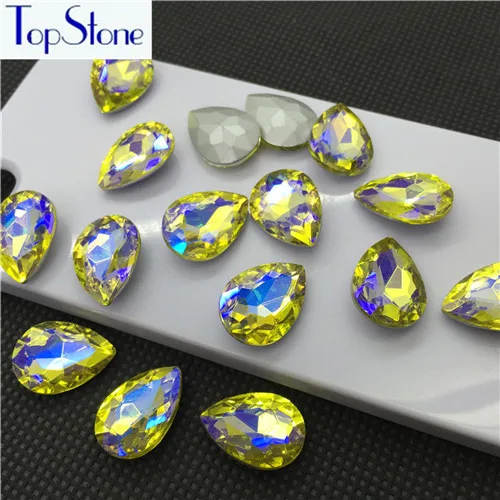 TopStone все цвета AB стекло Кристалл слезы Стразы 10x14,13x18,18x25,20x30 мм одежда декорации сумки платья одежда