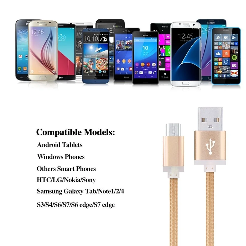 Нейлоновый Android Micro USB кабель для синхронизации данных и зарядки Allview P6 eMagic X3 Soul mini