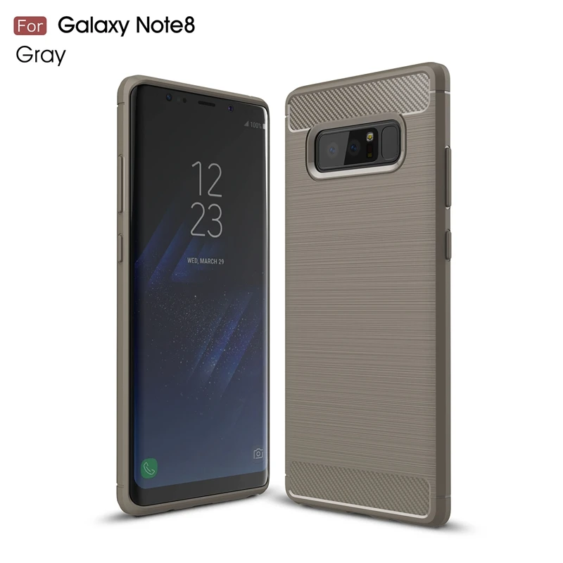 grey Для samsung Note 8 чехол Note 9 чехол силиконовый карбоновый чехол для samsung Note 9 чехол для Galaxy Note 8 чехол S8 S9 S10 Plus Lite S10E - Цвет: grey
