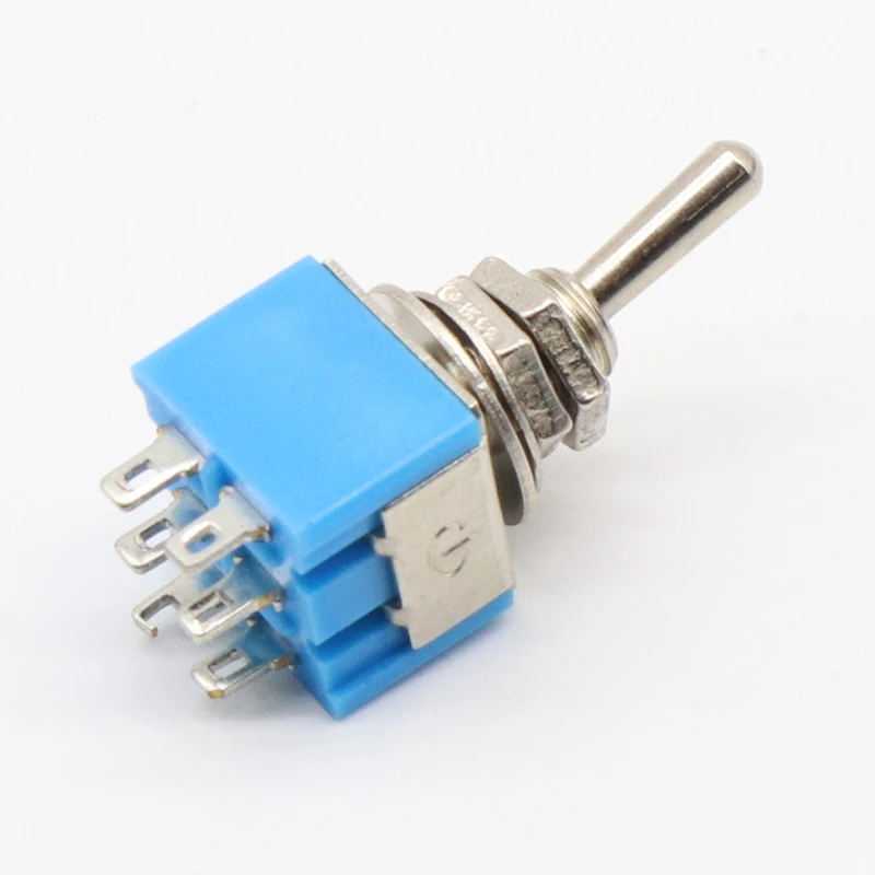 5 шт./лот синие 6-контактные миниатюрные переключатели DPDT ON-ON Mini 6A125VAC |