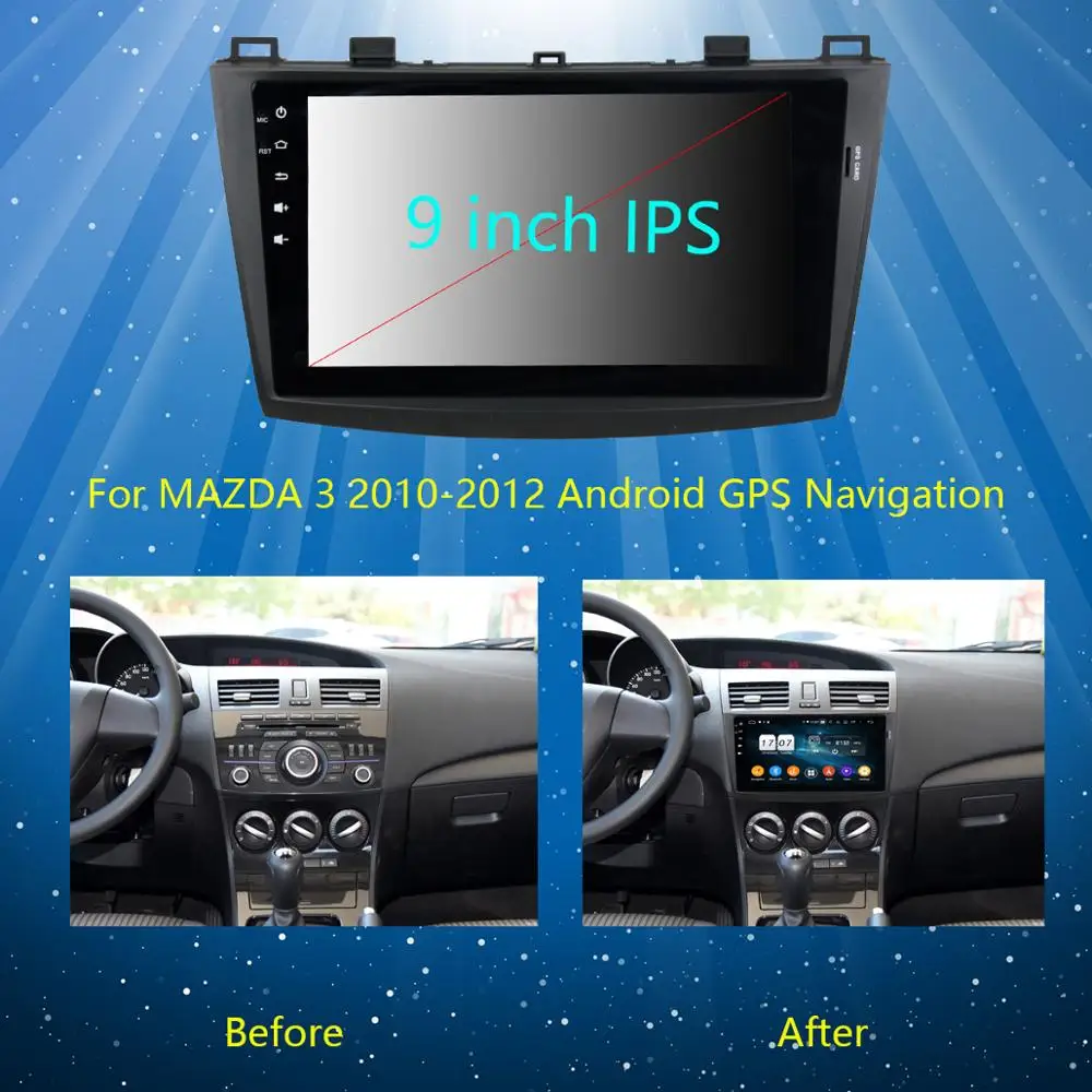 9-дюймовый IPS Android 9 0 8-ядерный 4 Гб ОЗУ + 64 ПЗУ автомобильный DVD-радио GPS для Mazda 3 Mazda3