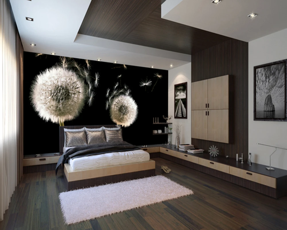 

Custom large murals Wallcoverings, romantic Dandelion for bedroom TV living room safe background wall decoration papel de parede
