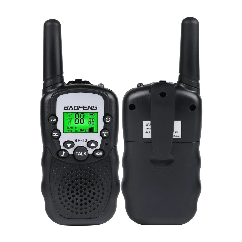2Pcs BaoFeng T3 Mini Walkie Talkie Outdoor  children's iInterphones 0.5W 8/22CH LCD Display Handheld Two-way Radio Transceiver