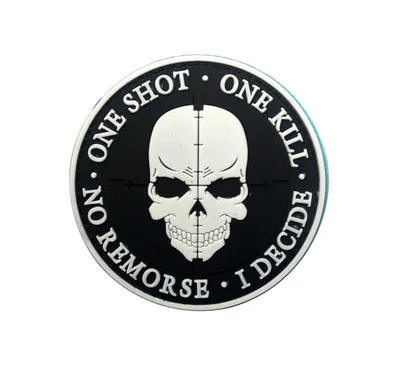 5 ПВХ Снайпер K9 One Shot One Kill Тактический США боевой дух Армии патч крюк аппликации Резиновые Декоративные значки тактический страйкбол патч - Цвет: 5