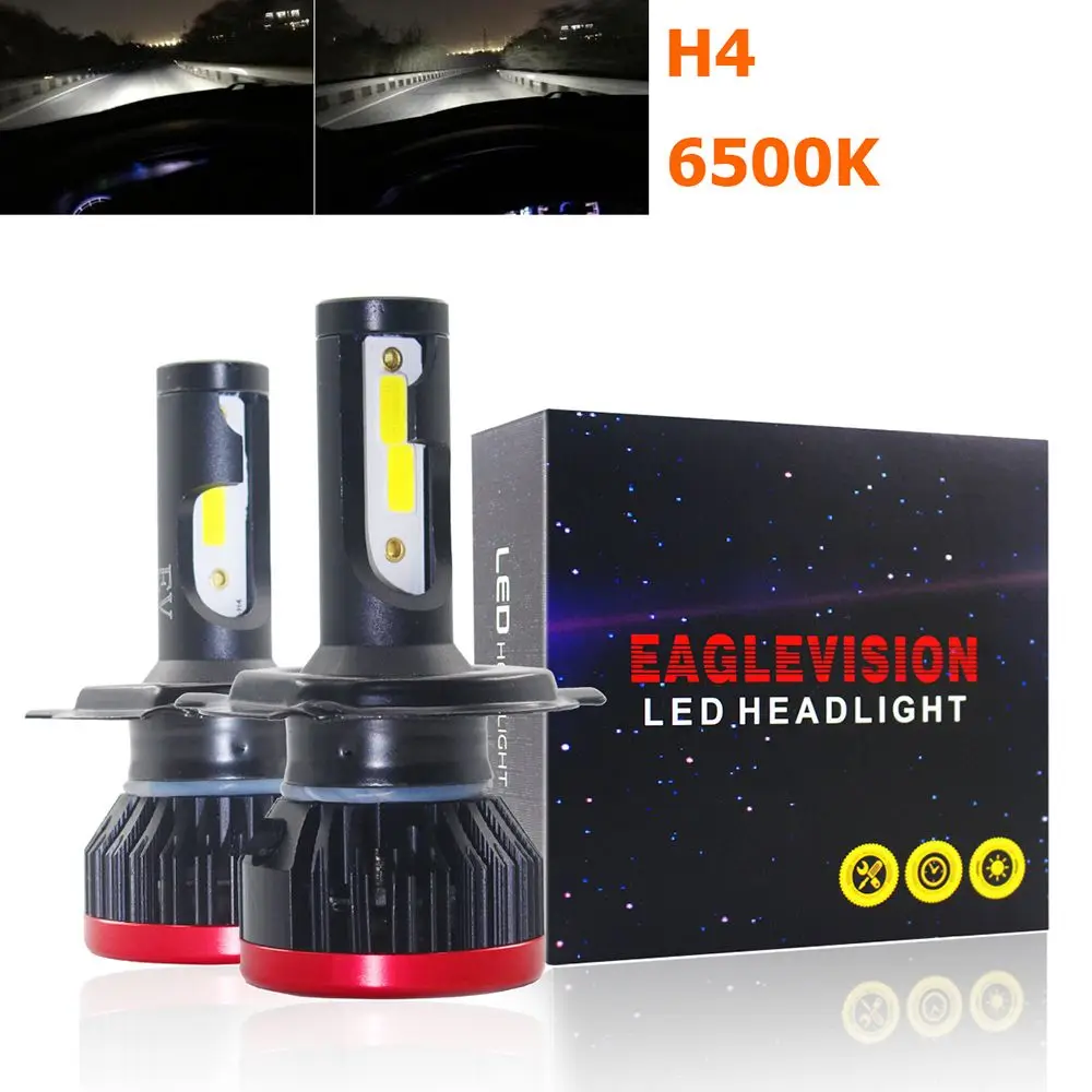 2 шт. мини H4 H7 H11 100 Вт 20000LM комплект автомобильных светодиодных фар DOB чип Hi/Lo луч