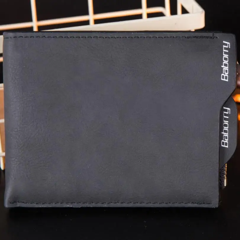 Кошелек Baborry мужской с защитой RFID мягкий кожаный бумажник со съемными карманами
