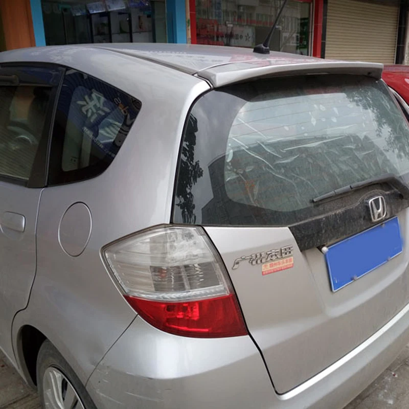 

For Honda Fit Jazz Spoiler 2008 2009 2010 2011 2012 2013 Auto Tail Wing Decoration ABS Plastic Unpainted Rear Trunk Roof Spoiler