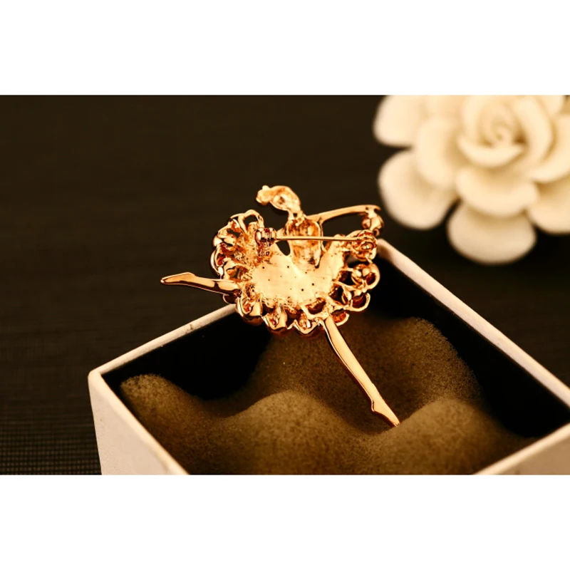 Изящные Танцы девушка с золотыми Цвет Stellux австрийского хрусталя Булавки брошь