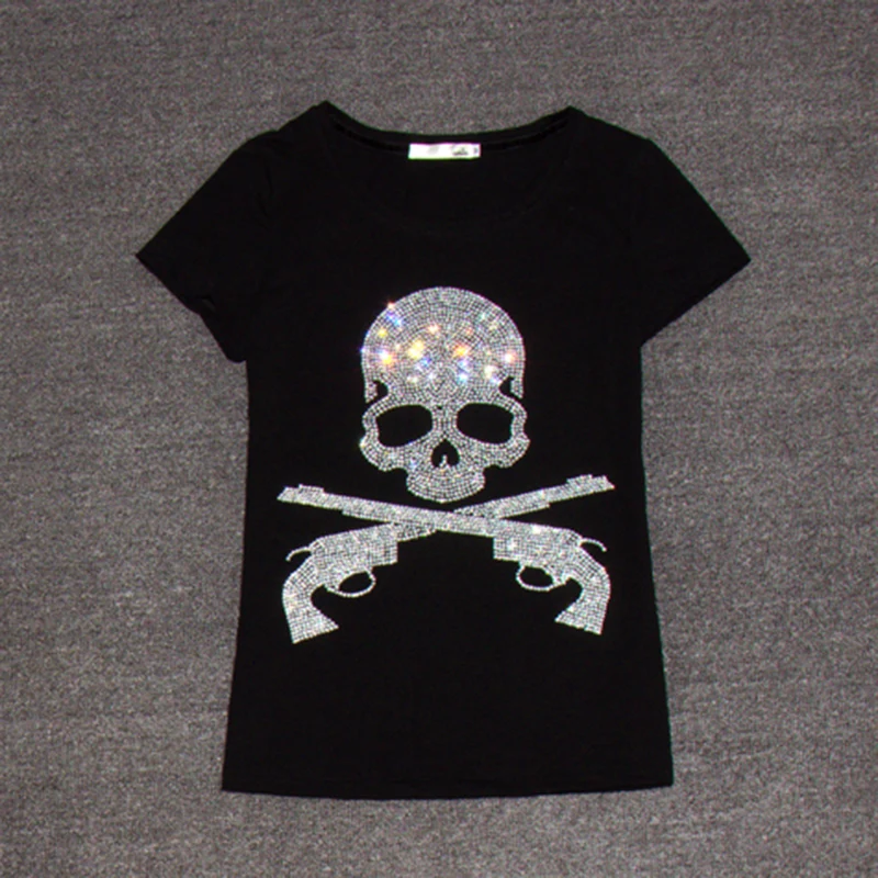Женская летняя футболка с коротким рукавом и принтом черепа | одежда