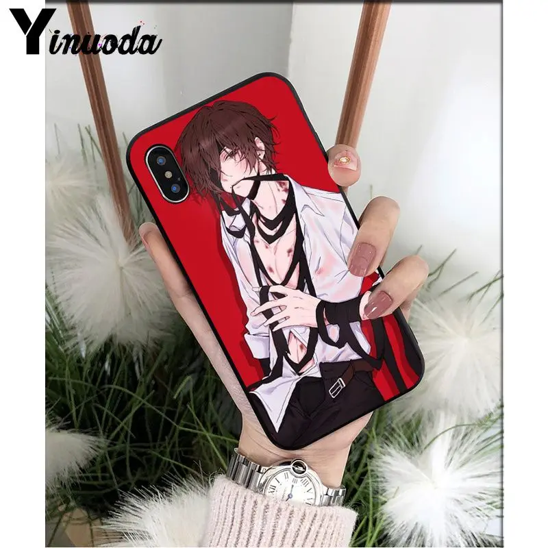 Yinuoda Бунго бродячих собак Smart Cover Черная мягкая крышка чехол для телефона iPhone 8 7 6 6S