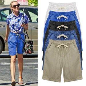 Корея Стиль шорты для женщин Карамельный цвет женский пять шорты размера плюс M-6XL, на каждый день, для девушек шорты