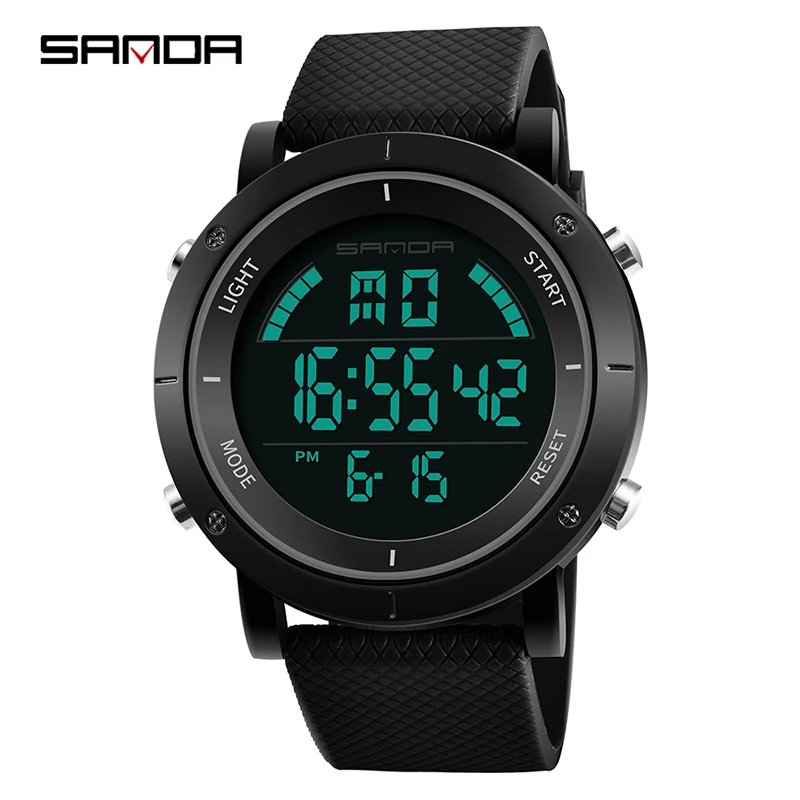 2019 SANDA корпус из нержавеющей стали мужские цифровые часы лучший бренд класса люкс