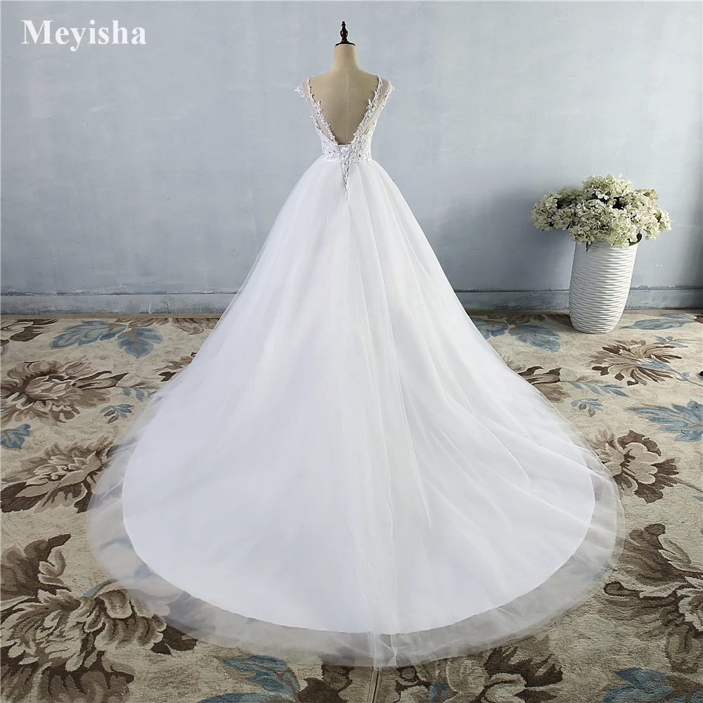 ZJ9073 2019 Новый стиль Мода кружева белого цвета и слоновой кости свадебные платья