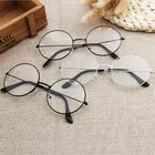 Большие круглые очки в стиле ретро, оверсайз, металлическая оправа, прозрачные линзы, круглые очки для мужчин и женщин, 3 цвета