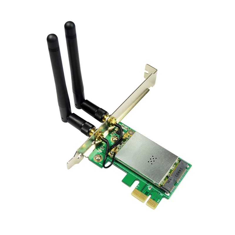 IOCrest сетевой модуль с 2 антеннами Wi Fi RF Win7 64 Mac OS|pci-e wireless|mini pci-e to pci-ewireless adapter |