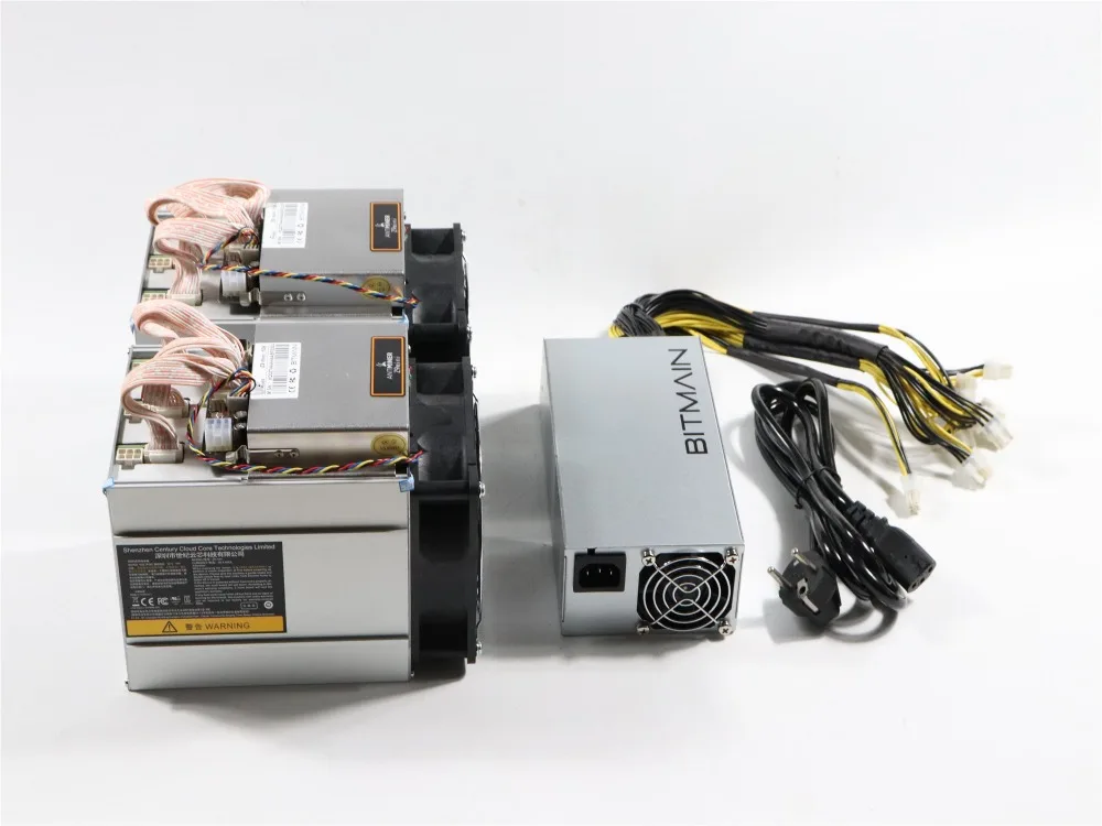 2 шт. используется Antminer Z9 Mini 10k Sol/s 300 Вт с 1 BITMAIN APW3 1600 PSU Asic Equihash Miner ZEN ZEC