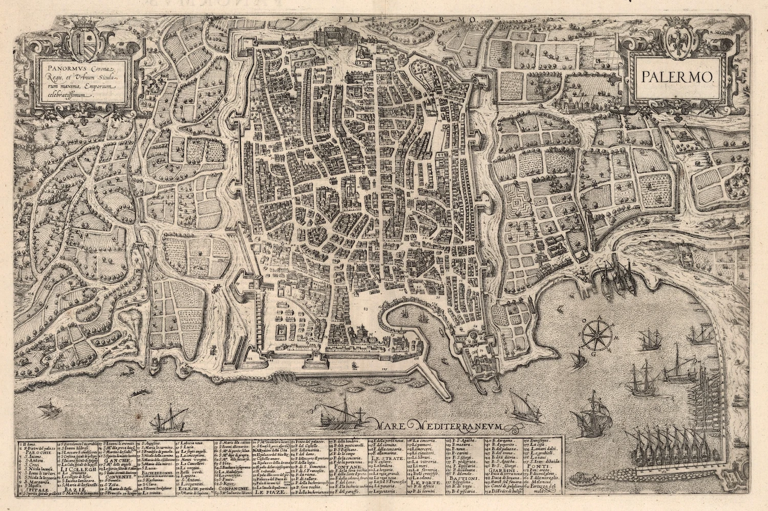 Винтажная Карта Европы плакат Палермо (1588) Классические холщовые картины