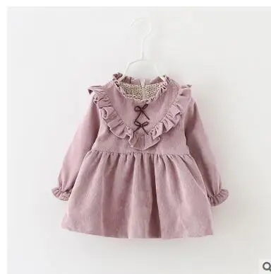 Новая осенняя одежда платье для малышей из 100% хлопка принцессы плиссированная